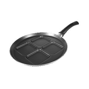 Vierkante Mini-Crêpepan (4 holtes) – smaragdgroen, anti-aanbaklaag